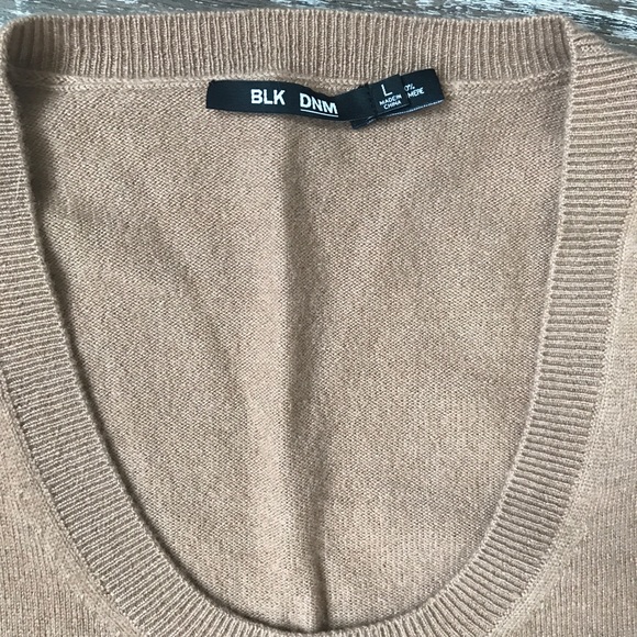 Men's BLK DNM Camel Brown Cashmere Sweater Large - Picture 4 of 6